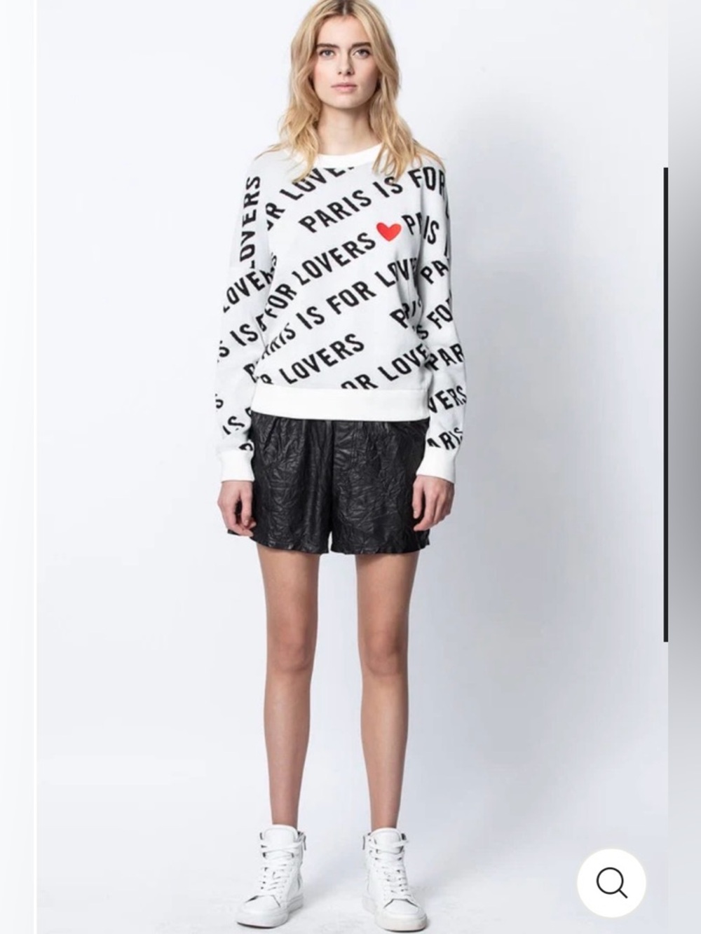 Zadig & Voltaire Paris Anouk C "Paris Is For Lovers" knit sweater, 100% Cotton
